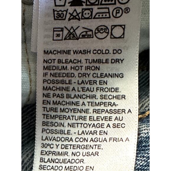 Levis' 501 Blue Denim Distress Cut Off High Rise Button Fly Jean Shorts Size 25 - Picture 5 of 6